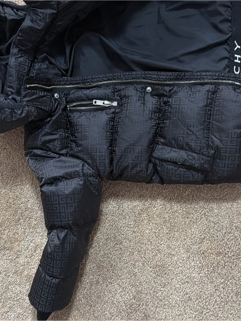 Givenchy Black Monogram Quilted Puffer Jacket
